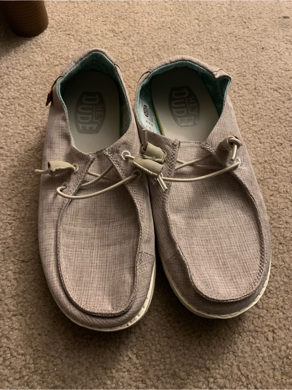 Hey Dude Light Taupe Canvas Slip-On Loafers